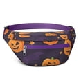 thumbnail image 1 of Fanny Pack Halloween Pumpkins and Bat Webs Waist Pack Bag,Running Cross Bag,Waterproof Large Fanny Packs for Women Men for Travel Running Hiking Cycling, 1 of 6