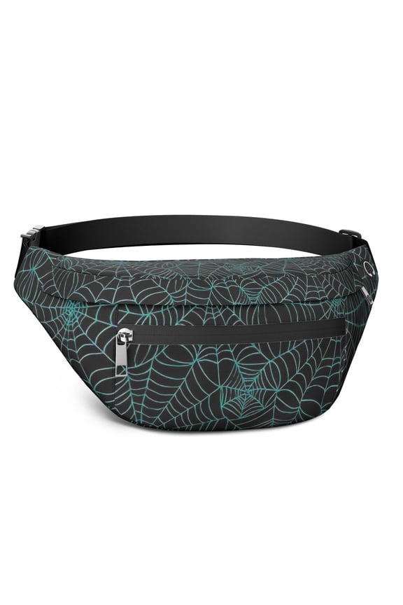 Fanny Pack Halloween Spider Web Pattern Waist Pack Bag,Running Cross Bag,Waterproof Large Fanny Packs for Women Men for Travel Running Hiking Cycling