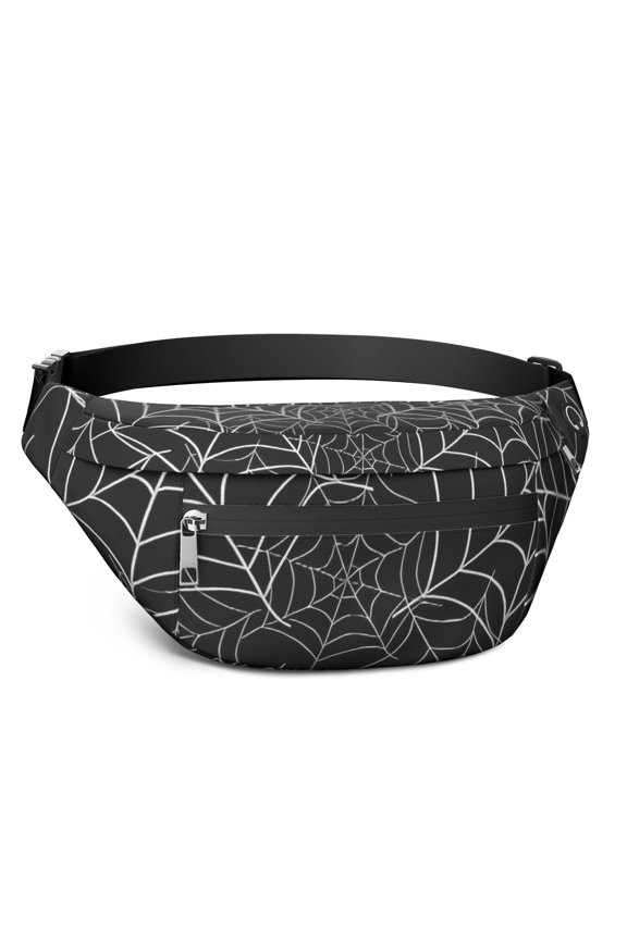 Fanny Pack Halloween Spider Webs Waist Pack Bag,Running Cross Bag,Waterproof Large Fanny Packs for Women Men for Travel Running Hiking Cycling