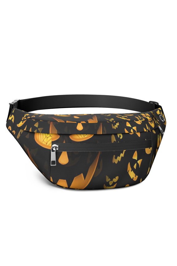 Fanny Pack Halloween Spooky Jack O Lanterns Waist Pack Bag,Running Cross Bag,Waterproof Large Fanny Packs for Women Men for Travel Running Hiking Cycling