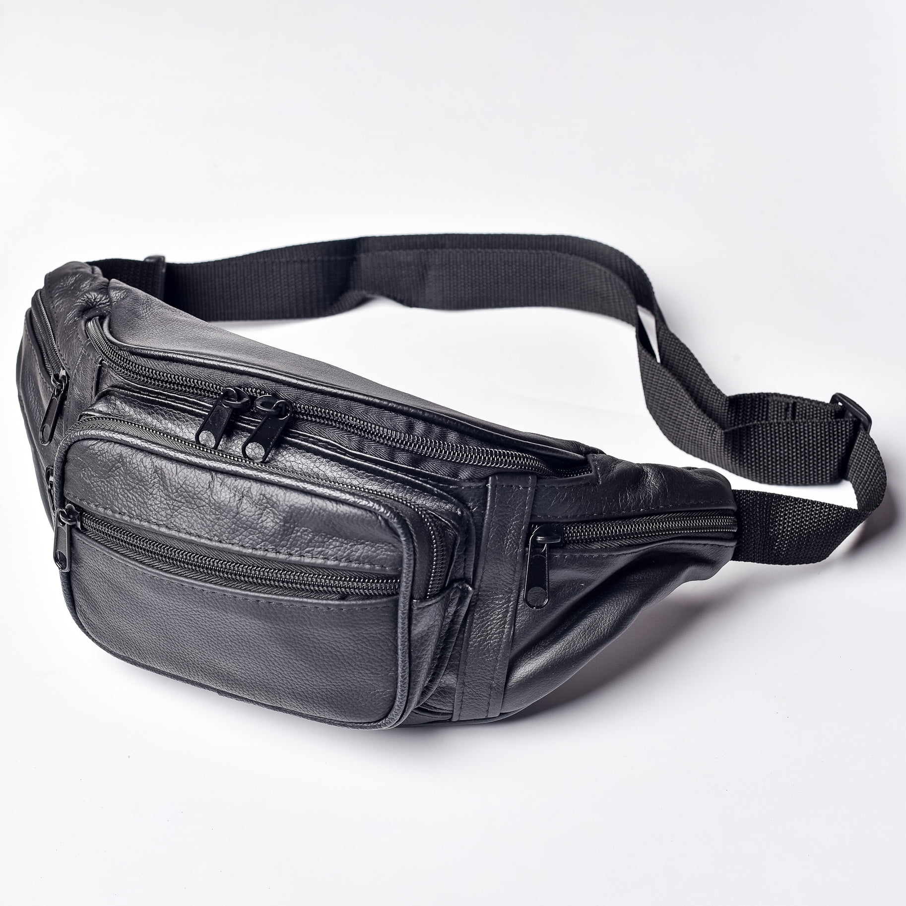 Fanny Pack Leather Waist Bag Hip Belt Zipper Pouch Pocket Travel Sport for MenFanny Pack Leather Waist Bag Hip Belt Zipper Pouch Pocket Travel Sport for Men