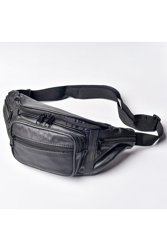 Fanny Pack Leather Waist Bag Hip Belt Zipper Pouch Pocket Travel Sport for MenFanny Pack Leather Waist Bag Hip Belt Zipper Pouch Pocket Travel Sport for Men