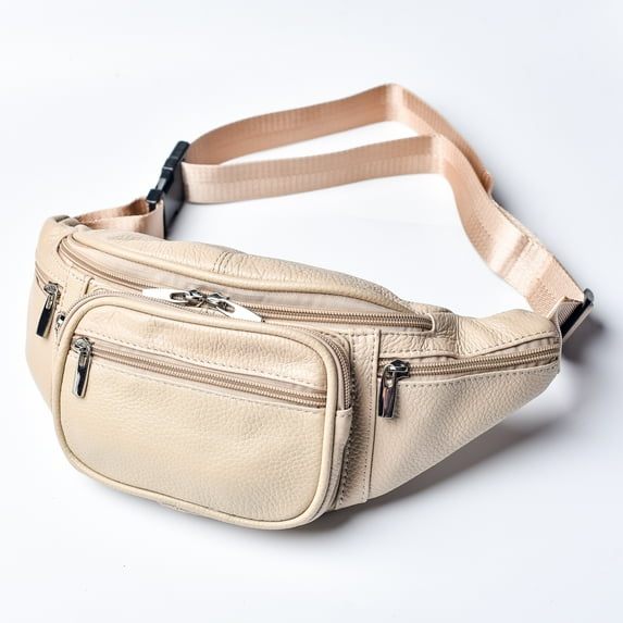 Fanny Pack Leather Waist Bag Hip Belt Zipper Pouch Pocket Travel Sport for Men