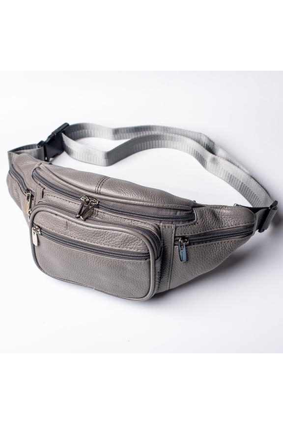 Fanny Pack Leather Waist Bag Hip Belt Zipper Pouch Pocket Travel Sport for Men