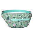 thumbnail image 1 of Fanny Pack Light Green Christmas Village Pattern Waist Pack Bag,Running Cross Bag,Waterproof Large Fanny Packs for Women Men for Travel Running Hiking Cycling, 1 of 6