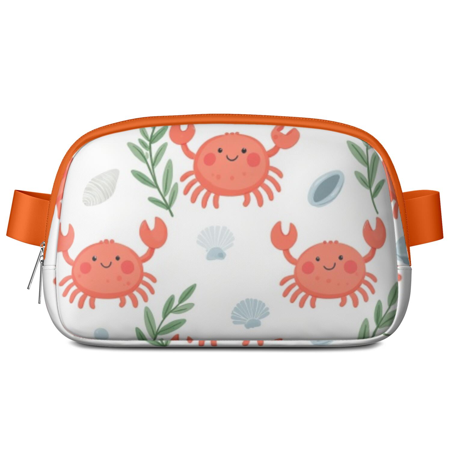 Fanny Pack Marine Adorable Crab Waist Bag Running Belt Bag for Jogging for Women Casual Waist Packs with Adjustable Strap Waterproof Belt Bag for Daily Leisure Music Festival/Event