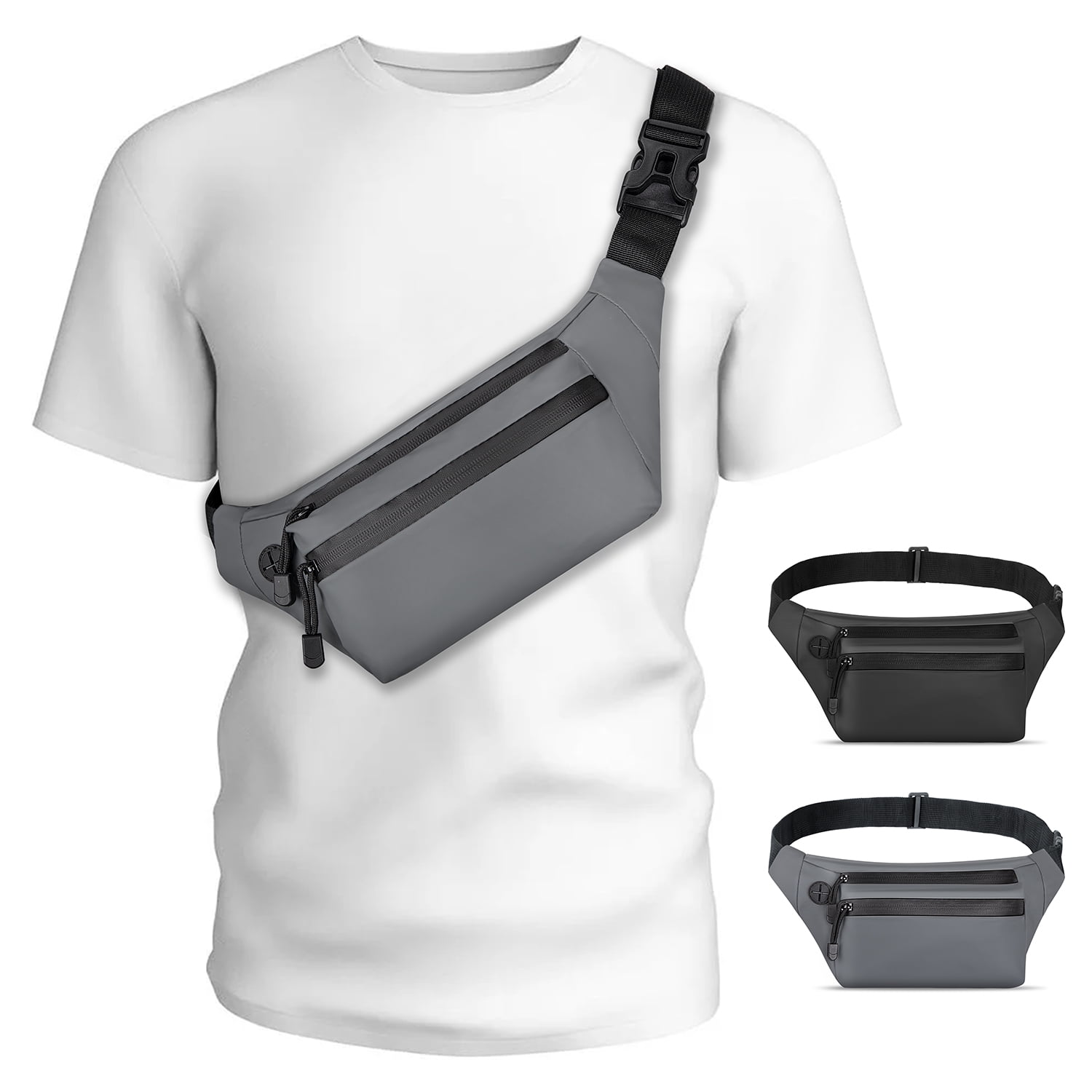 Men Water Resistant Waist Bag With Adjustable Belt Esg13374 - Waist Bag
