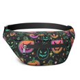 thumbnail image 1 of Fanny Pack Neon Halloween Pumpkins Pattern Waist Pack Bag,Running Cross Bag,Waterproof Large Fanny Packs for Women Men for Travel Running Hiking Cycling, 1 of 6
