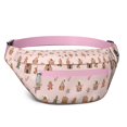 thumbnail image 1 of Fanny Pack Pink Christmas Gingerbread House Pattern Waist Pack Bag,Running Cross Bag,Waterproof Large Fanny Packs for Women Men for Travel Running Hiking Cycling, 1 of 6