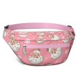 thumbnail image 1 of Fanny Pack Pink Christmas Santa Pattern Waist Pack Bag,Running Cross Bag,Waterproof Large Fanny Packs for Women Men for Travel Running Hiking Cycling, 1 of 6