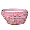 thumbnail image 1 of Fanny Pack Pink Christmas Santa and Tree Pattern Waist Pack Bag,Running Cross Bag,Waterproof Large Fanny Packs for Women Men for Travel Running Hiking Cycling, 1 of 6