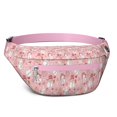 thumbnail image 1 of Fanny Pack Pink Christmas Snowman Pattern Waist Pack Bag,Running Cross Bag,Waterproof Large Fanny Packs for Women Men for Travel Running Hiking Cycling, 1 of 6