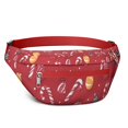 thumbnail image 1 of Fanny Pack Red Christmas Candy Cane Pattern Waist Pack Bag,Running Cross Bag,Waterproof Large Fanny Packs for Women Men for Travel Running Hiking Cycling, 1 of 6