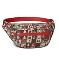 thumbnail image 1 of Fanny Pack Red Christmas Collage Pattern Waist Pack Bag,Running Cross Bag,Waterproof Large Fanny Packs for Women Men for Travel Running Hiking Cycling, 1 of 6