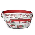 thumbnail image 1 of Fanny Pack Red Christmas Farm and Truck Pattern Waist Pack Bag,Running Cross Bag,Waterproof Large Fanny Packs for Women Men for Travel Running Hiking Cycling, 1 of 6
