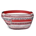 thumbnail image 1 of Fanny Pack Red Christmas Folk Pattern Waist Pack Bag,Running Cross Bag,Waterproof Large Fanny Packs for Women Men for Travel Running Hiking Cycling, 1 of 6