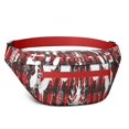 thumbnail image 1 of Fanny Pack Red Christmas Pattern Waist Pack Bag,Running Cross Bag,Waterproof Large Fanny Packs for Women Men for Travel Running Hiking Cycling, 1 of 6