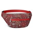 thumbnail image 1 of Fanny Pack Red Christmas Snowflake Pattern Waist Pack Bag,Running Cross Bag,Waterproof Large Fanny Packs for Women Men for Travel Running Hiking Cycling, 1 of 6