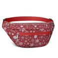 thumbnail image 1 of Fanny Pack Red Christmas Snowflake Pattern Waist Pack Bag,Running Cross Bag,Waterproof Large Fanny Packs for Women Men for Travel Running Hiking Cycling, 1 of 6