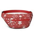 thumbnail image 1 of Fanny Pack Red Christmas Snowflake Pattern Waist Pack Bag,Running Cross Bag,Waterproof Large Fanny Packs for Women Men for Travel Running Hiking Cycling, 1 of 6
