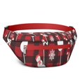 thumbnail image 1 of Fanny Pack Red Christmas Snowman Pattern Waist Pack Bag,Running Cross Bag,Waterproof Large Fanny Packs for Women Men for Travel Running Hiking Cycling, 1 of 6