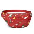 thumbnail image 1 of Fanny Pack Red Christmas Snowman Pattern Waist Pack Bag,Running Cross Bag,Waterproof Large Fanny Packs for Women Men for Travel Running Hiking Cycling, 1 of 6