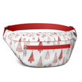 thumbnail image 1 of Fanny Pack Red Christmas Tree Pattern Waist Pack Bag,Running Cross Bag,Waterproof Large Fanny Packs for Women Men for Travel Running Hiking Cycling, 1 of 6