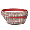 thumbnail image 1 of Fanny Pack Red and Green Plaid Christmas Pattern Waist Pack Bag,Running Cross Bag,Waterproof Large Fanny Packs for Women Men for Travel Running Hiking Cycling, 1 of 6
