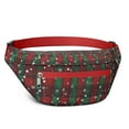 thumbnail image 1 of Fanny Pack Red and Green Plaid Christmas Snow Pattern Waist Pack Bag,Running Cross Bag,Waterproof Large Fanny Packs for Women Men for Travel Running Hiking Cycling, 1 of 6