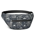 thumbnail image 1 of Fanny Pack Spider Web Bats Halloween Pattern Waist Pack Bag,Running Cross Bag,Waterproof Large Fanny Packs for Women Men for Travel Running Hiking Cycling, 1 of 6