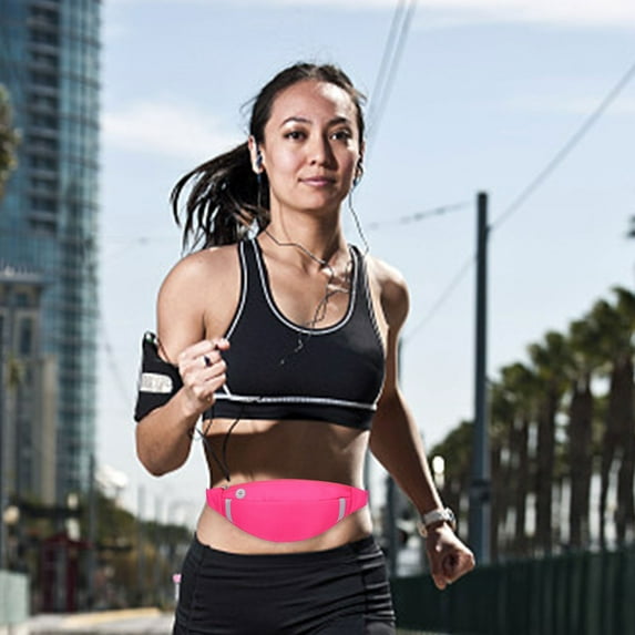 Fanny Pack, Travel Wallet Bag for Cell Phone, Belt Bag Crossbody with Headphone Hole, Nylon Material, Durable, Adjustable Strap, for Walking Running Hiking Cycling