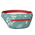 thumbnail image 1 of Fanny Pack Turquoise Christmas Snowflake Pattern Waist Pack Bag,Running Cross Bag,Waterproof Large Fanny Packs for Women Men for Travel Running Hiking Cycling, 1 of 6