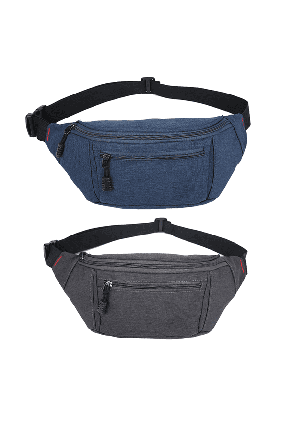Fanny Pack Waist Bag: Runner Small Hip Pouch Bum Bag Running Fannie Pack Phanny Fannypack Waistpack Bumbag Beltbag Sport Slim Fashionable for Jogging Hiking Woman Manblue + dark grey
