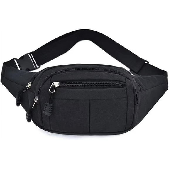 Fanny Pack, Waist Pack for Men and Women, Waterproof Sports Waist Bag with Adjustable Strap for Travel Hiking Running Black