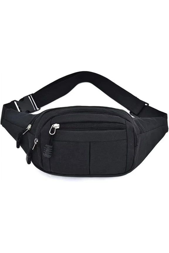Fanny Pack, Waist Pack for Men and Women, Waterproof Sports Waist Bag with Adjustable Strap for Travel Hiking Running Black