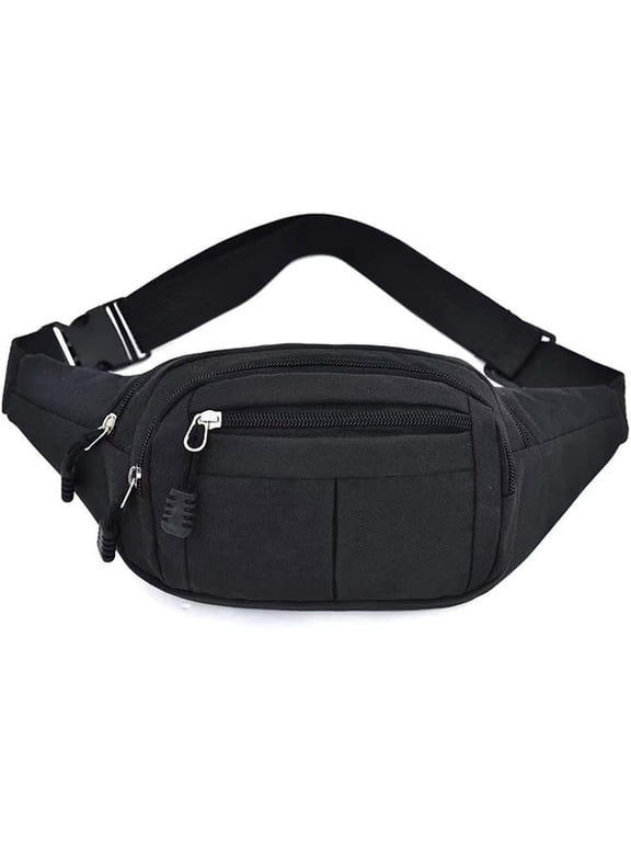 Fanny Pack, Waist Pack for Men and Women, Waterproof Sports Waist Bag with Adjustable Strap for Travel Hiking Running Black