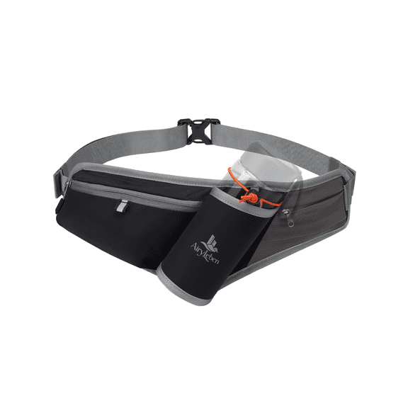 Fanny Pack with Water Bottle Holder, RFID Blocking & Water Resistant Crossbody Belt Bag for Women Men, Lightweight Adjustable Waist Bag for Running, Hiking, Cycling & Walking (Black)