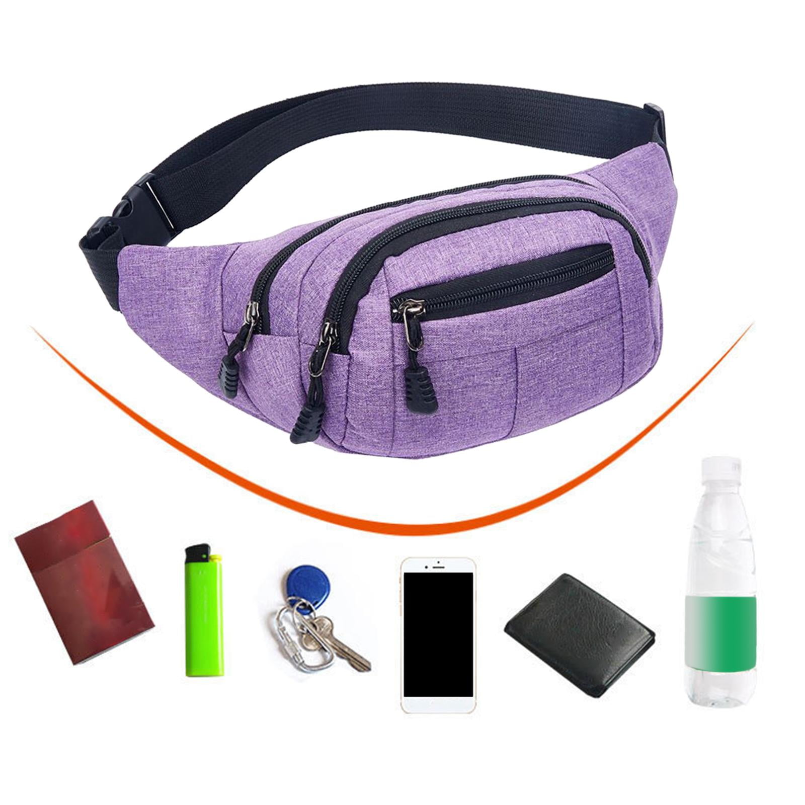 Fleece Belt Bag – Adjustable Crossbody Fanny Pack For Women & Men, Light Purple, Hiking, Workout, Travel - View #5