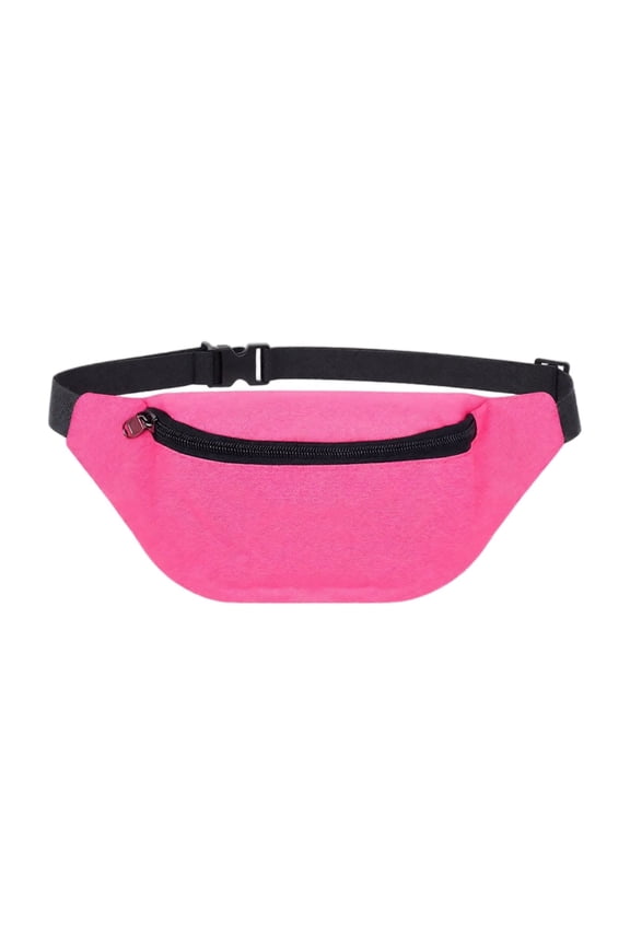 Fanny Pack, Waterproof Oxford Fabric Hot Pink Waist Bag, 1 Pack Adjustable Lightweight Crossbody Sling Pouch, For Running Hiking Cycling Travel Outdoor Sports Holding Phone Small Items