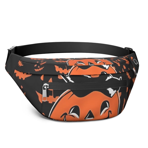 Fanny Pack Witch Pumpkin Halloween Pattern Waist Pack Bag,Running Cross Bag,Waterproof Large Fanny Packs for Women Men for Travel Running Hiking Cycling
