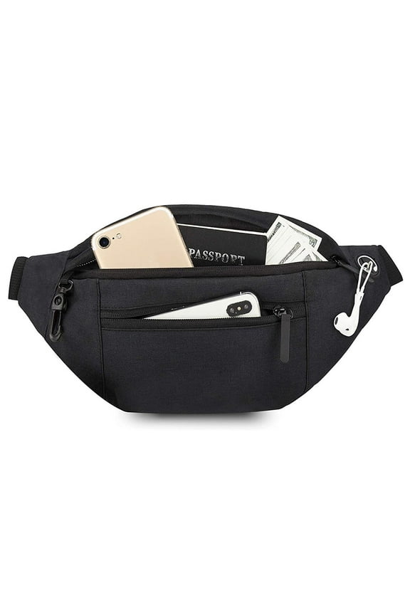 Fanny Pack for Men, 4-Zipper Pockets Belt Crossbody Bag, Waist Bag for Phone, Sports, and Traveling, Stylish