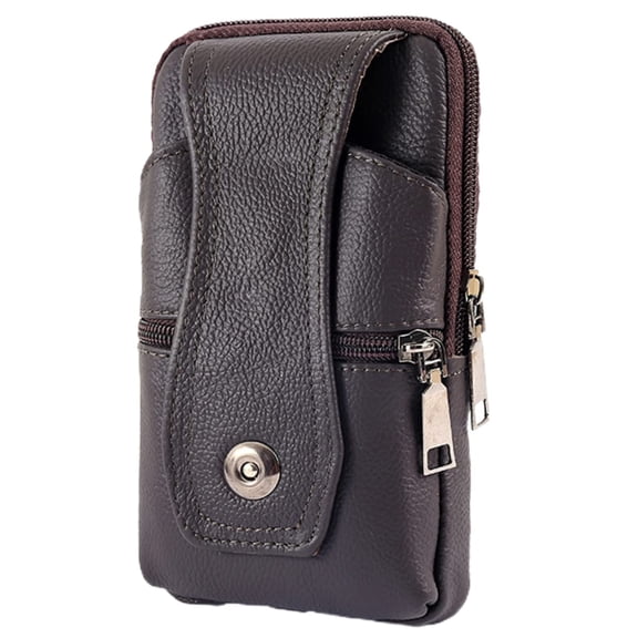 Fanny Pack for Men, Small Compact Handbags Passport Wallet Phone Holder Bags for Men Wallet Purse, Three Layers Universal Business Bag, Dark Coffee