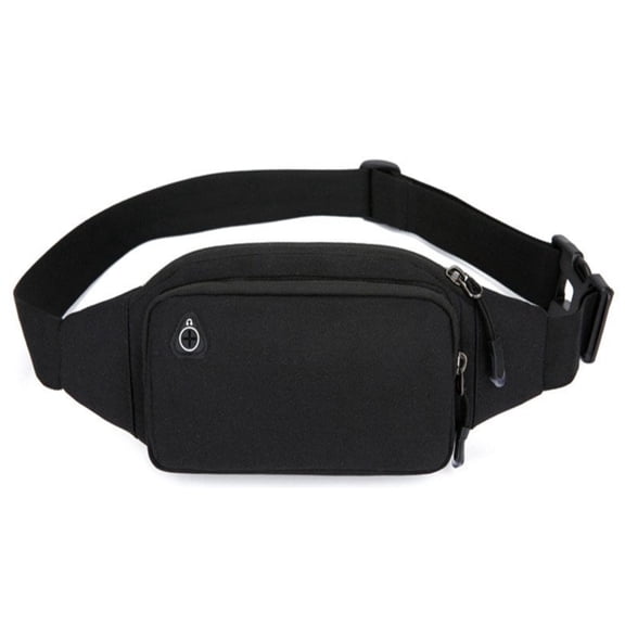 Ohmal Fanny Pack Waist Bag for Men Women, Waterproof Adjustable Unisex Belt Bag for Travel, Hiking, Running & Sports (Black)