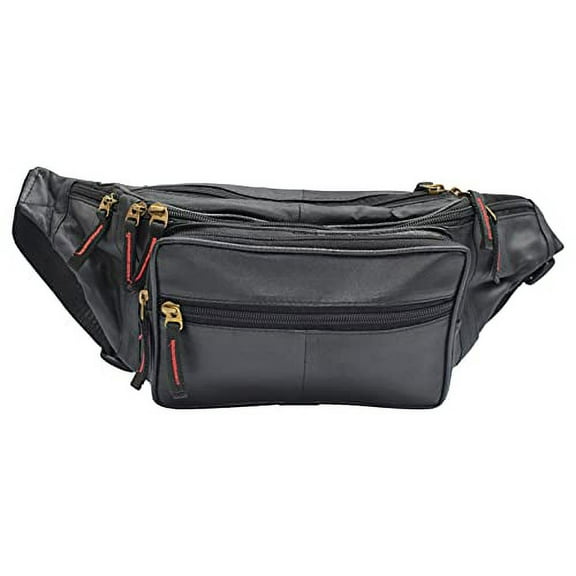 Fanny Pack for Men and Women RFID Leather Multiple Pockets Waist Bag with Adjustable Waist Strap for Daily Leisure, Outdoor Hiking, Travel, etc