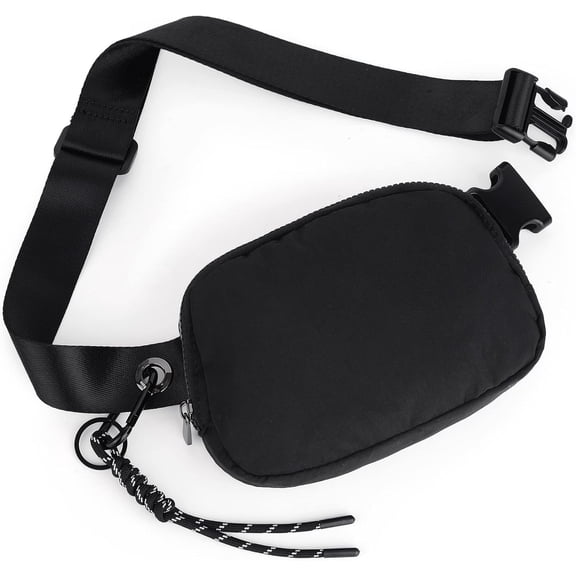 Fanny Pack for Women Men Water-Repellent Nylon Belt Bag Fashion Lightweight Waist Pack with 2 Zipper Pockets
