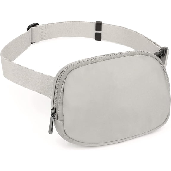 Fanny Pack for Women Men Water-Repellent Nylon Belt Bag Fashion Lightweight Waist Pack with 2 Zipper Pockets
