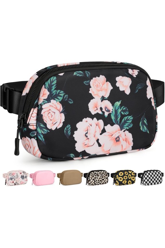 Fanny Packs for Women   Bag  Belt Bag with Adjustable Strap and Zipper  Pocket Small Crossbody Bags Fashion  Packs for Workout Travelling(Flower Print)