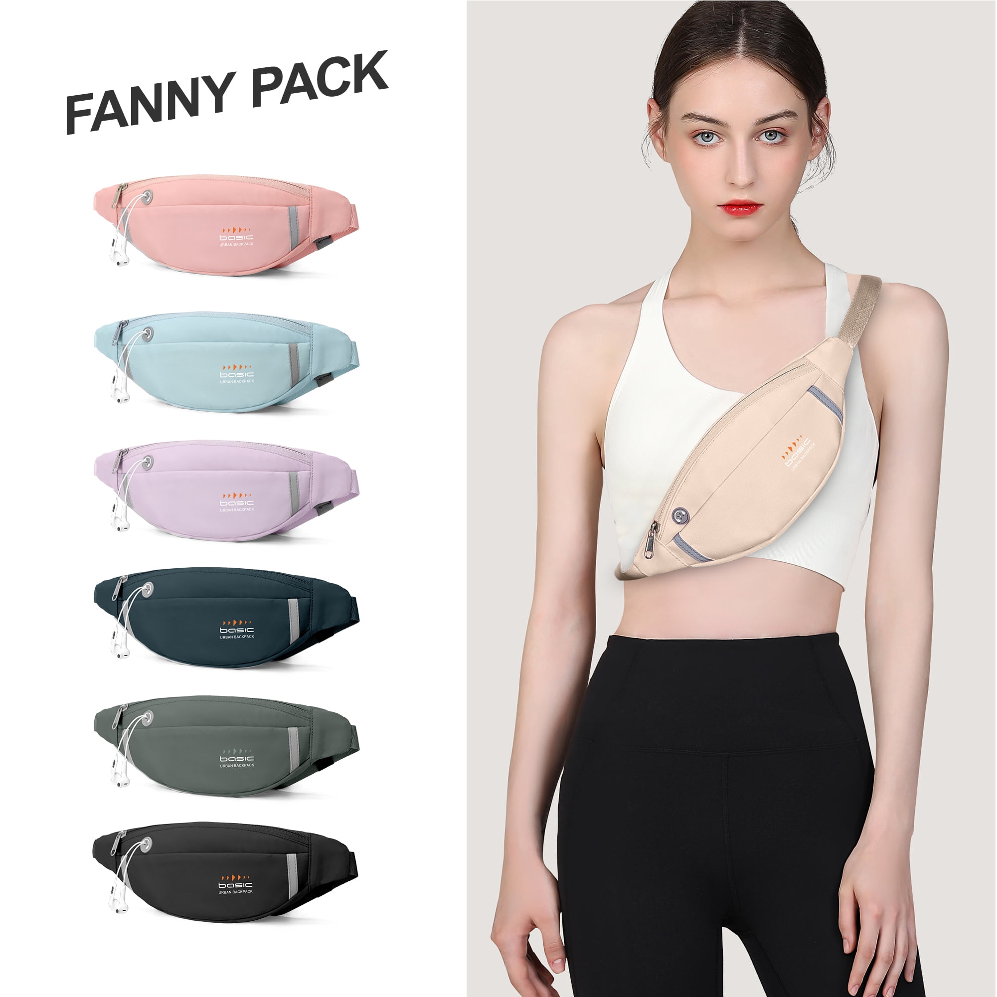 SYCNB Fanny Packs for Women Fashionable Crossbody Bags Belt Bag Multi-Color Waterproof Waist Bag Plus Size Fanny Pack for Men with Headphone Jack for