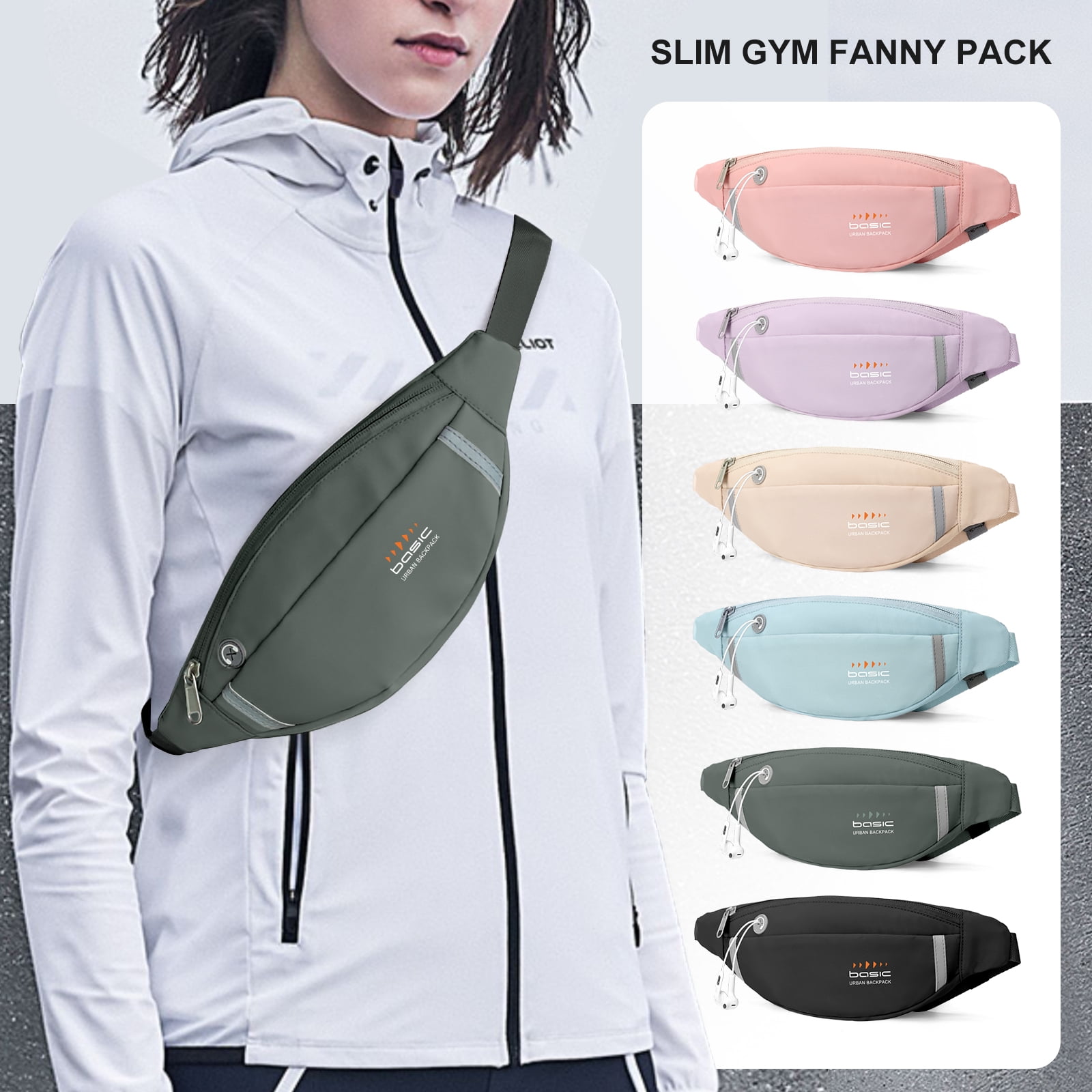 SYCNB Fanny Packs for Women Fashionable Crossbody Bags Belt Bag Multi-Color Waterproof Waist Bag Plus Size Fanny Pack for Men with Headphone Jack for
