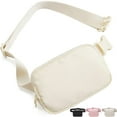 Fanny Packs for Women Men, Beige White Crossbody Fanny Pack, Unisex